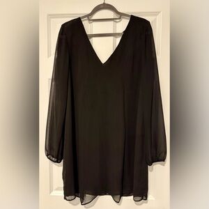 BCBG Generation Black Polyester dress with sheer sleeves